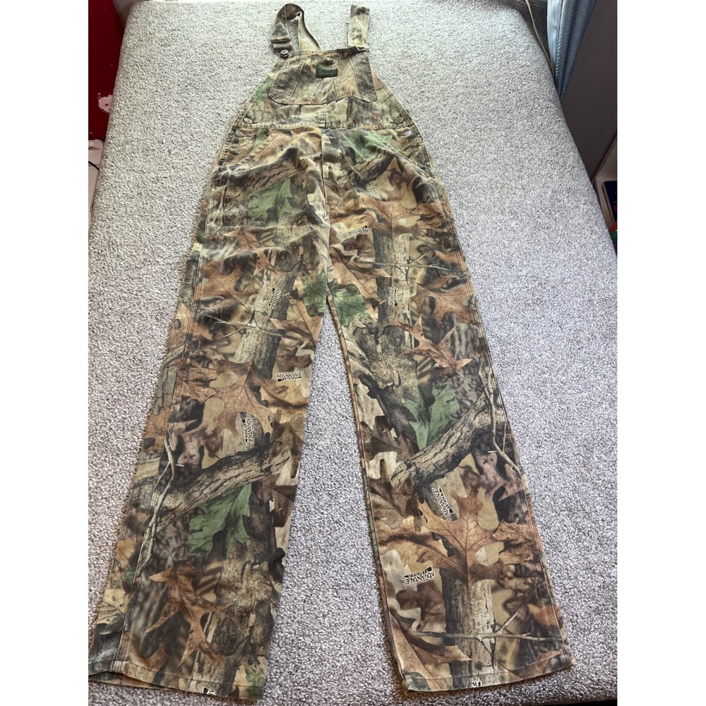 vtg Liberty Overalls boys 18 Camo Advantage Timber Real Tree Hunt workwear 90s